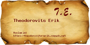 Theodorovits Erik névjegykártya